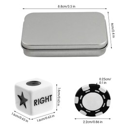 Left Right Center Dice Game Set with 3 Dices + 36 Black Poker Chips and Silver Storage Box