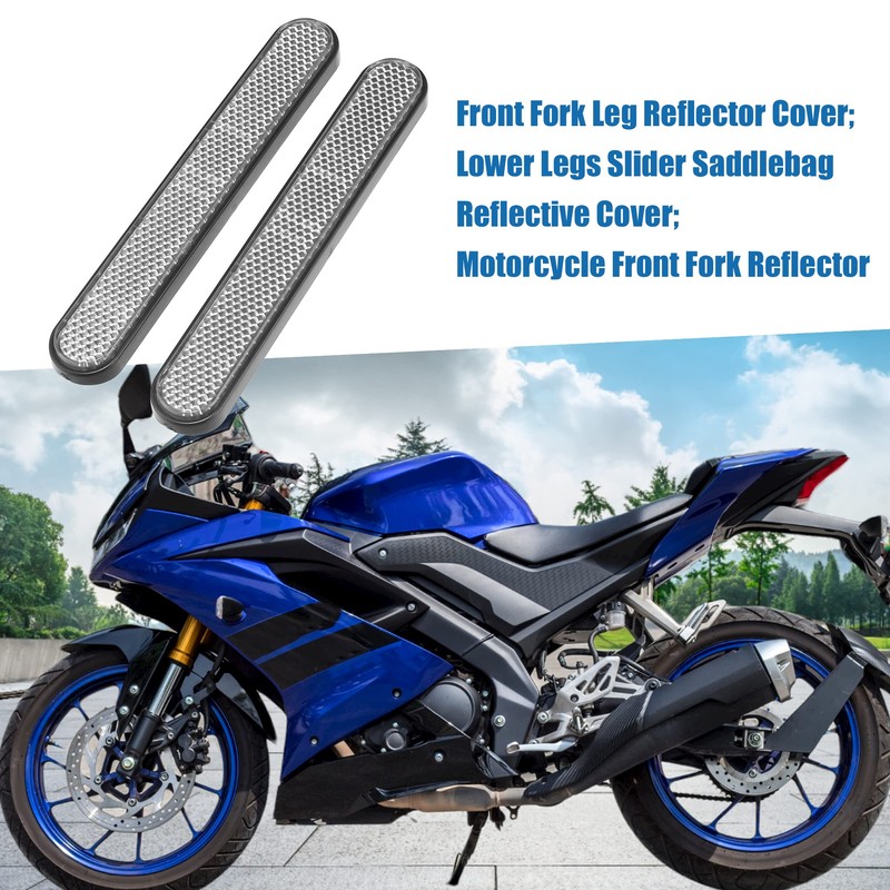 A ABSOPRO Motorcycle Front Fork Reflector Warning Saddlebag Cover (Set