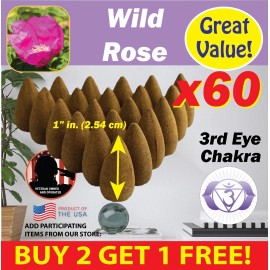 Benben Wild Rose Benben US Incense 60xBackflow ~Vegan~ High Fragrance Load