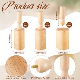 Juexica 3 Pcs Cup Pottery Molds 2.5'', 2.8'', 3.1'' Plaster Molds with 12 Pcs Mug Handle Forms Pottery Shaping Tool Wood Slump Press Mold 3 Sizes Clay Molds for DIY Pottery Cup Mug Art Making