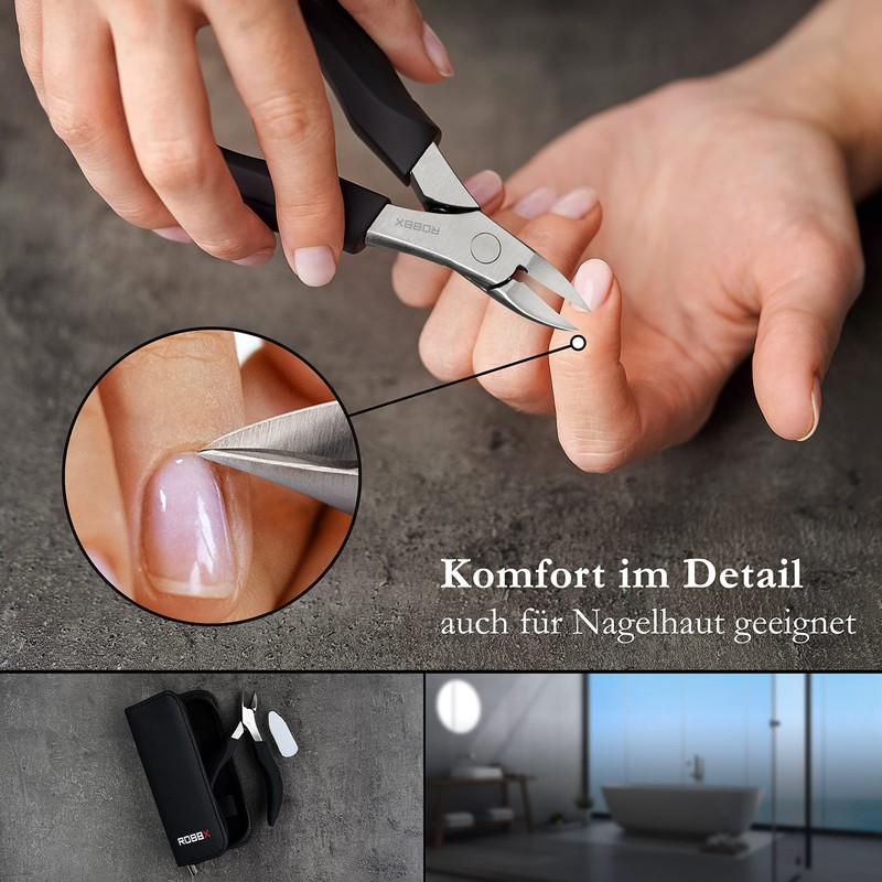 ROBBX® Professional Nail Clippers for Strong Toenails and Fingernails, Soft