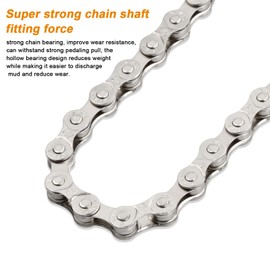 Shengxi Bicycle Chain, Bicycle Chain 6/7/8 Speed Bicycle Chain 1/2 x 3/32 Inch 116 Links Special Steel Bike Chain for Chain Lock Road Mountain Bike Road Bike Sports Bicycle (Silver)