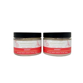 Aromatherapy ENERGY GUAVA + ORANGE Sea Salt Body Scrub - Lot of 2 - Full Size