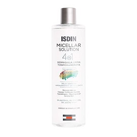 ISDIN Micellar Solution 4 en 1 Agua Micelar: Limpia, Desmaquilla, Hidrata y Tonifica, 400ml
