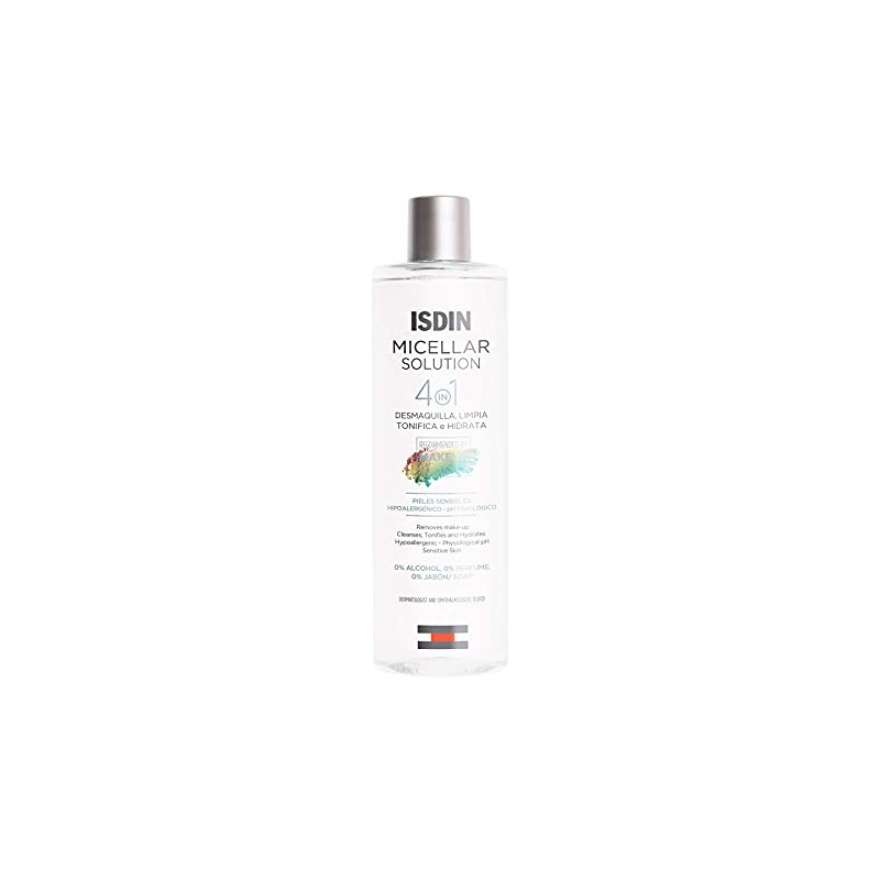 ISDIN Micellar Solution 4 en 1 Agua Micelar: Limpia, Desmaquilla,
