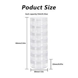 4 Set (28 Pieces) Stackable Travel Containers for Creams,0.35oz Leakproof Sample Containers Cosmetic Jars, Small Containers with Lids for Lotion Lip Balm Skincare Makeup