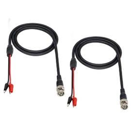 HCFeng Cable BNC a pinzas de cocodrilo BNC doble cable de prueba de clip de cocodrilo coaxial BNC macho Q9 a 2 clips de prueba de cocodrilo plomo para osciloscopio/generadores de señal/videovigilancia [paquete de 2-1 m/3.3 pies]