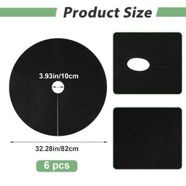 Afcabakila 6 Pack 32.3 Inch Non-Woven Tree Mulch Ring,Plant Barrier Mat, Degradable Tree Protector for Invasive Growth Control, Root Protection and Landscape Gardening (Black)