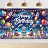 BlissYard Space Happy Birthday Photography Background Astronaut Rocket Backdrop Banner