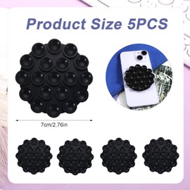 BOXOB 5 Stück Telefonhalter mit Saugnapf, Handyhalterung Auto Saugnapf Freisprechunterstützung Saugnapf-Handyhülle Handy-Saugnapfhalter für Mobile Stromversorgung Mobilgerät (Schwarz)