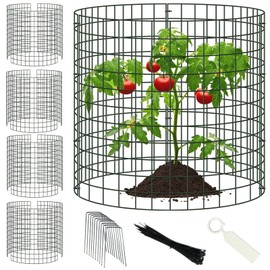 COZYDIG 5 Pack Plant Protectors from Animals,12x12Inch Metal Plant Cage Mesh with U-Shaped Iron Nails and Nylon Zip Ties to Keep Animals Out, Garden Protection Bunny Barricade