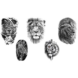 Lion Tattoos Arm Tattoos Fake Tattoos Festival Tattoos Lion Tattoos 5 Sheets Set Lions 5