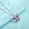 Rocayi Butterfly Necklace 925 Sterling Silver Amethyst Necklace February Birthstone