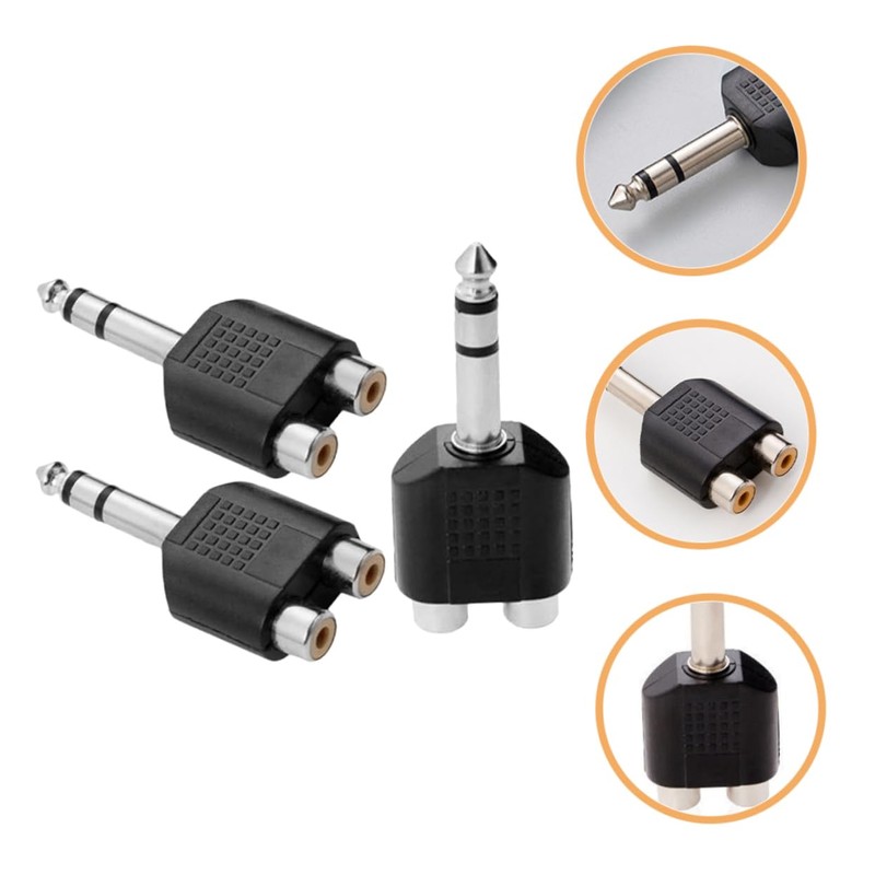 Kisangel 3pcs RCA to Audio Adapter Y Splitter Converter for