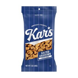 Kar’s Nuts Roasted & Salted Cashews, 3 oz – Grab & Go Bags, Individual Snack Packs (Pack of 12), Gluten-Free Trail Mix Snack
