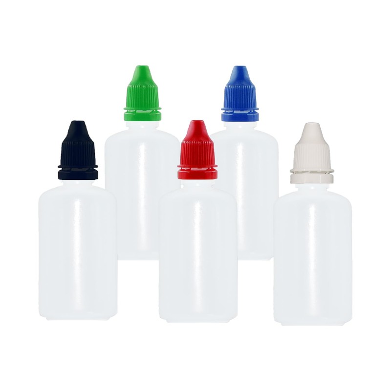 Boguish 2Pcs Plastic Dropper Bottles, 50ml/1.7 oz Empty Squeezable Dropper