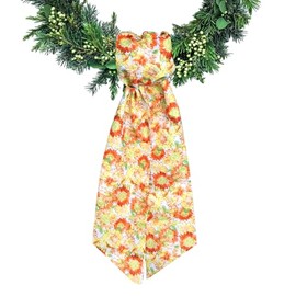 Ftuuo Wreath Sash for Front Door Vintage Floral Wreaths Satin Sash Burlap Garland Ribbon Accessories for Wreath Yard Doorway Indoor Outdoor Bow Bridal Shower Home Decor,5.11 x 55.1