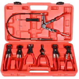 Tools Hose Clamp Plier Set, 9pcs Flexible Hose Clamp Pliers Wire Long Reach Pliers Set Car Repairs Hose Clamp Kit Removal Hand Tools Auto Vehicle Tools Pincers