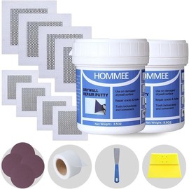 Drywall Repair Kit,Drywall Hole Patch Repair Kit to Fix Wall Surface Holes and Creak Damage with White Repair Putty 8.5OZ,Scraper,Sanding Pad Fill Quick and Easy Solution - Size Name: 17 in 1 Drywall Repair Kits with Putty