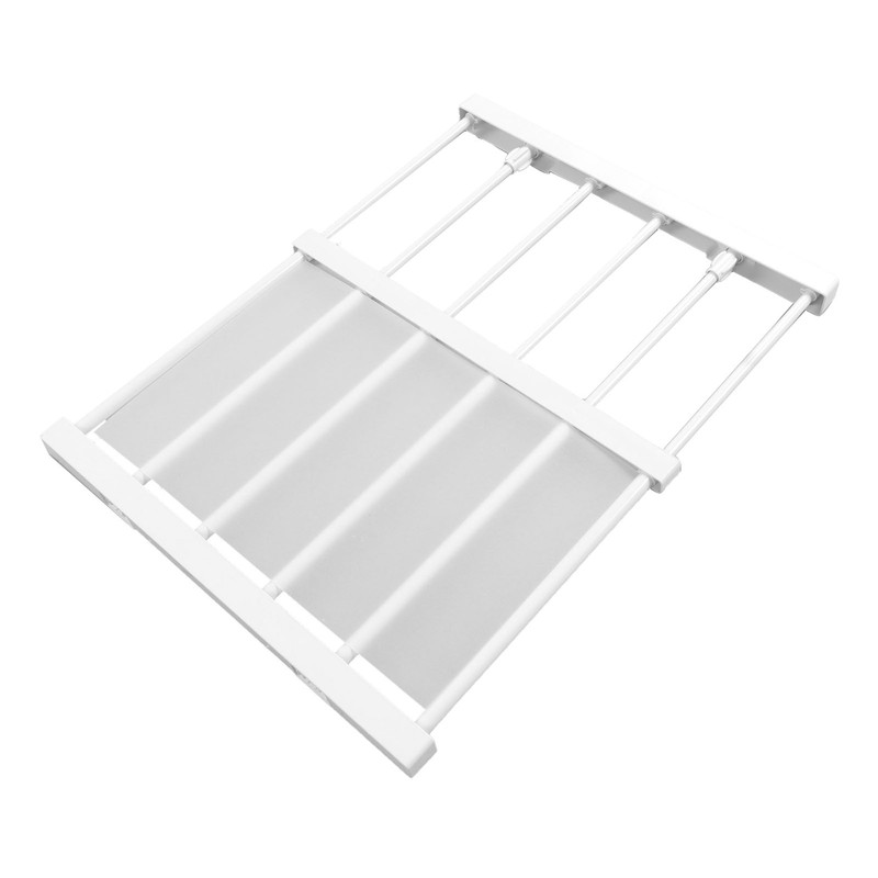 Tension Rod Shelf Adjustable Length Space Saving Nail Free Expandable
