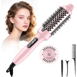 Cepillo Secador de Cabello, 4EN 1 Cepillo Giratorio Secador de CabelloCon 10 Temperaturas AjustablesCon Generador de Lones y Revestimiento Cermico,...