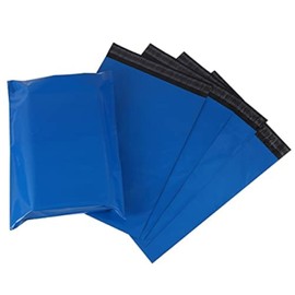100 Blue Postage Bags for Clothes, Mailing Shipping Self Seal Postal Packaging, Tear-Resistant Parcel Posting Coloured Plastic Mail Post, 20X32cm Strong Mailers, Use in Parcel Delivery