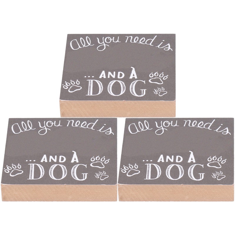 3Pcs Wooden Box Sign Pet Lovedog Letter DIY Wood Crafts