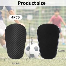 Pack of 4 Football Shin Pads, 10 x 6 cm Mini Shin Pads, Small Shin Pads, Lightweight and Durable, Suitable for Men and Women, Children