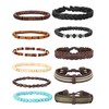 MILACOLATO 26Pcs Woven Braided Leather Bracelet for Men Women Hemp