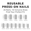 French Tip Press on Nails Medium Square Fake Nails with