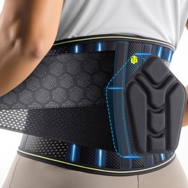 Back Brace for Women & Men, Lower Back Pain Relief, Fit Waist 29.8-38.5 inches (Matte Black, Medium)