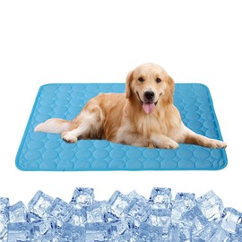 OTKARXUS Dog Cooling Mat Large 70x55CM,1PC Washable Pet Cooling Mat Pad for Dogs and Cats,Reusable Self Cool Ice Silk Pad Summer Dog Ice Pad Pet Supplies,Keep Pets Cool in Summer Indoor Outdoor, (L)