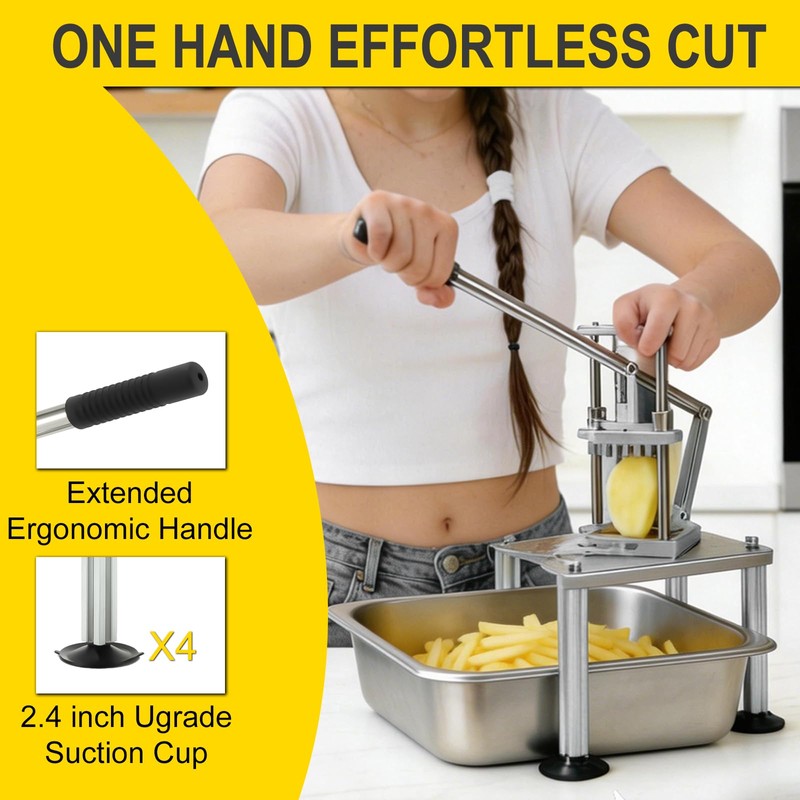 Commercial Fry Cutter, Stainless Steel Potato Slicer