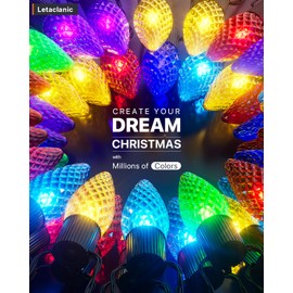 Smart C9 Christmas Lights Outdoor, 115FT 150 LEDs, APP Remote Controlled RGB String Lights with 80+ Modes Color Changing DIY Chasing Xmas Waterproof String Light for Patio Xmas Decor