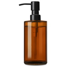 GMISUN Amber Glass Soap Dispenser, Hand Soap Dispenser for Bathroom, Dish Soap Dispenser for Kitchen, 12 oz Soap Dispenser with Stainless Steel Pump, Modern Refillable Liquid Soap and Lotion Bottles