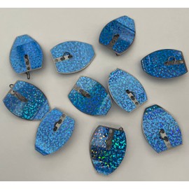 10 Custom Fishing Swim Jig Blades wWaterproof Decals. Split Rings Included! (Blue (Glitter Series))