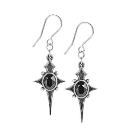 Alchemy Gothic Star Earrings Women Earrings Silver-Coloured, Pewter,