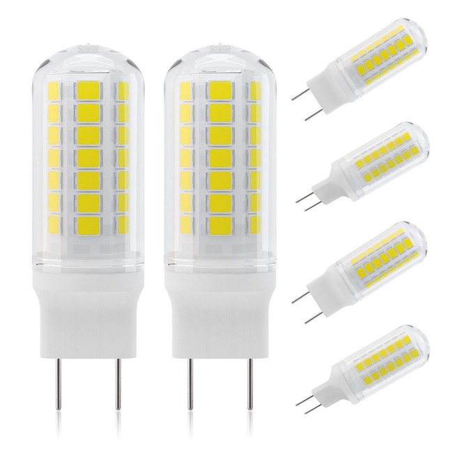 DiCUNO G8 4W Flat Base Bi-Pin LED Bulb, 40W Halogen Equivalent, 450LM, Daylight White 5000K, Non-dimmable Replacement Bulb for Under Counter, Under-Cabinet Light and Puck Light, 6-Pack