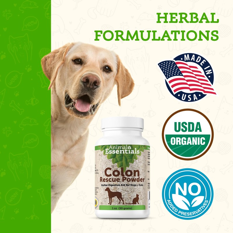 Animal Essentials Colon Rescue Powder - Herbal Digestive Aid for