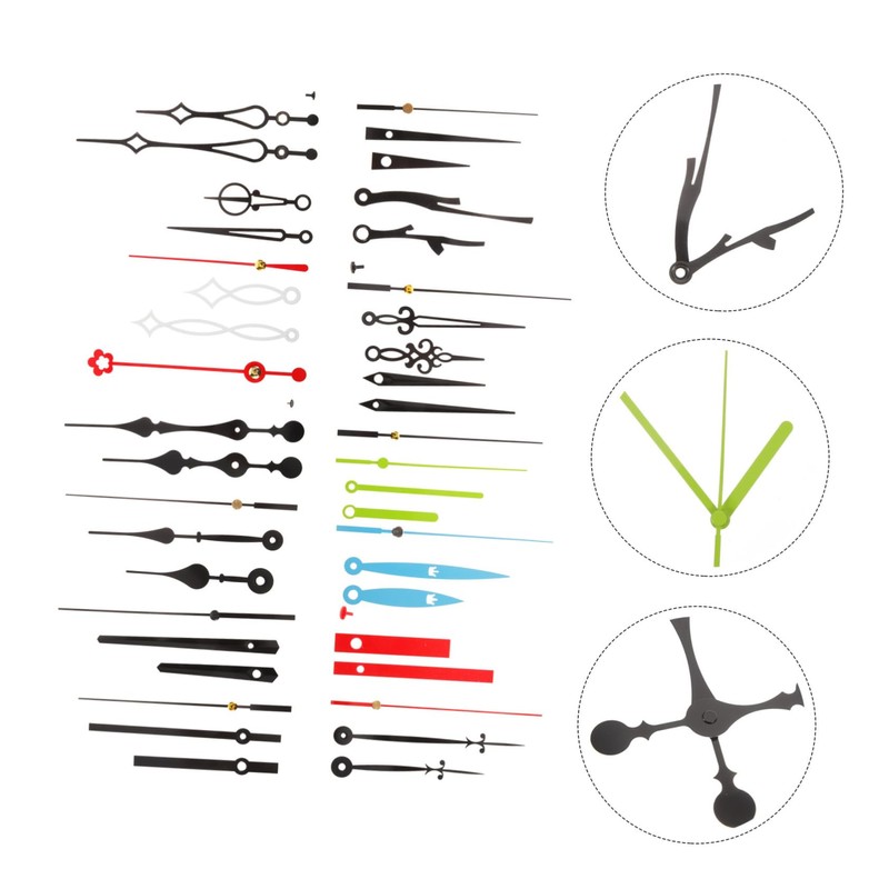 TEHAUX 15 Sets Plastic Clock Hands Replacement Kit Mute Clock