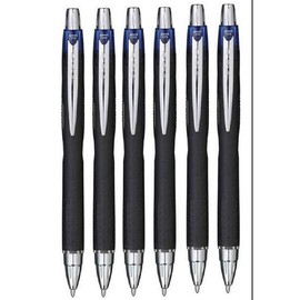 Uni Ball Blue Jetstream Retractable Broad Rollerball Pen 1mm Nib Tip & 0.45mm Line Width Waterproof Lightproof Fast Drying Pigment Ink For Fast Writing SXN-210 (Pack Of 6)