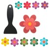 Non-Slip Bathtub Stickers, Floral Design, 10-Pack with Application Scraper (10)