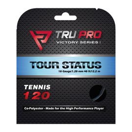 TRU PRO Tour Status - Tennis String Set (Poly): for The Competitive Tennis Player (18g (1.20 mm), 12.2 m, Black)