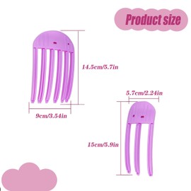 Hysgscwd 2Pcs Wind Shaping Styling Comb for Fluffy Bangs, Volumizing Hair Roots Clip, 3/6 Teeth High Skull Volumizer Comb, Instant No Crease Hair Lifting Clips for Women Easy High Crown Volume Tool