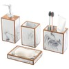 MyGift 4 Piece Bathroom Counter Top Accessories Set with Marble