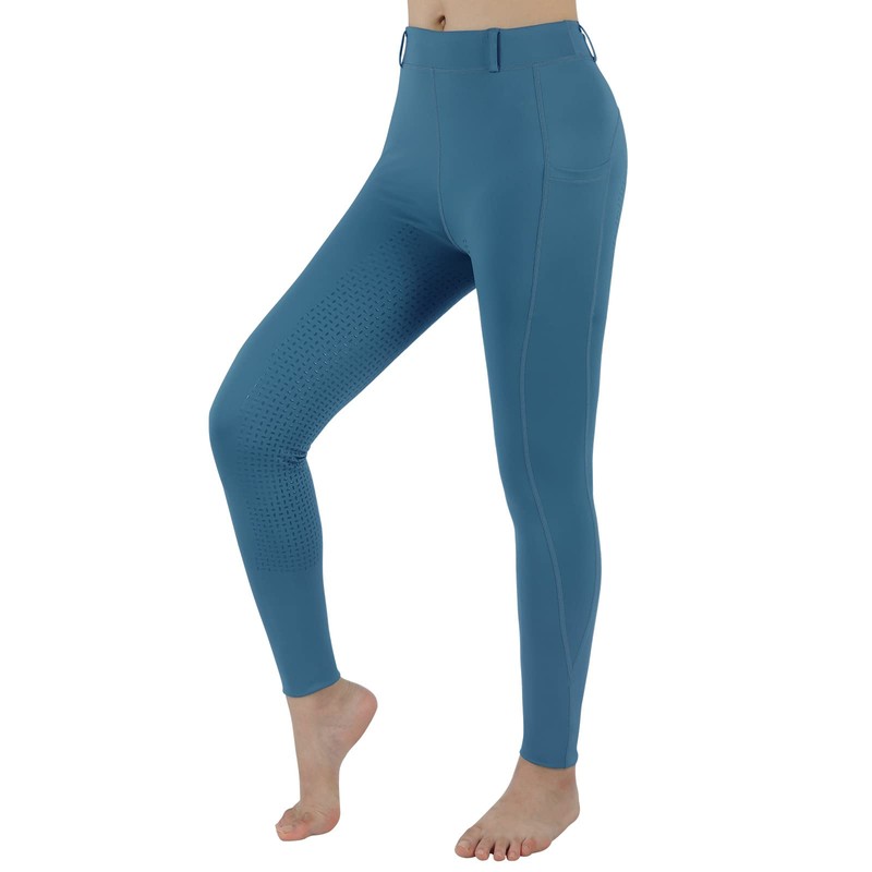 beroy Pantalones de equitación para niñas con bolsillos de silicona