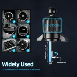 DICMKY Universal Air Vent Clip for Car Mount Replace,Sturdy Vent Grip for Most Car Phone Holder&Wireless Car Charge (Compatible with Joint Ball Diameter 0.67 in/17mm)