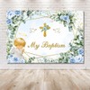 MEHOFOND 7x5ft Blue Boys Baptism Decoration Backdrop My Baptism Angel