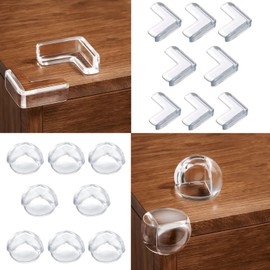 Suiyeejan Baby Corner Protection, Children's Corner Protection, Table Edge Protection, Corners, Transparent Table Edge Protection for Various Furniture to Protect Baby from Injuries (8L + 8R)