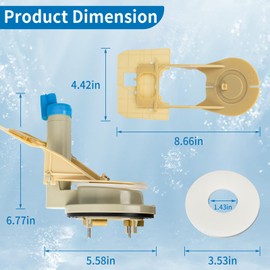 To To THU series Toilet Flush Valve Compatible with ToTo One Piece 3 Inch Flush Hole Toilets, Toilet Tank Drain Valve Flusher Accessories